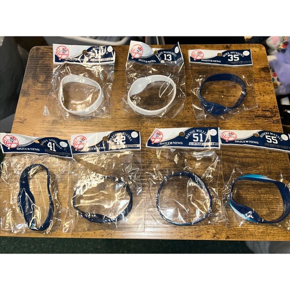 New York Yankees Daily News Silicone Wristband Bracelet Variety of 7 Bands - Picture 1 of 16